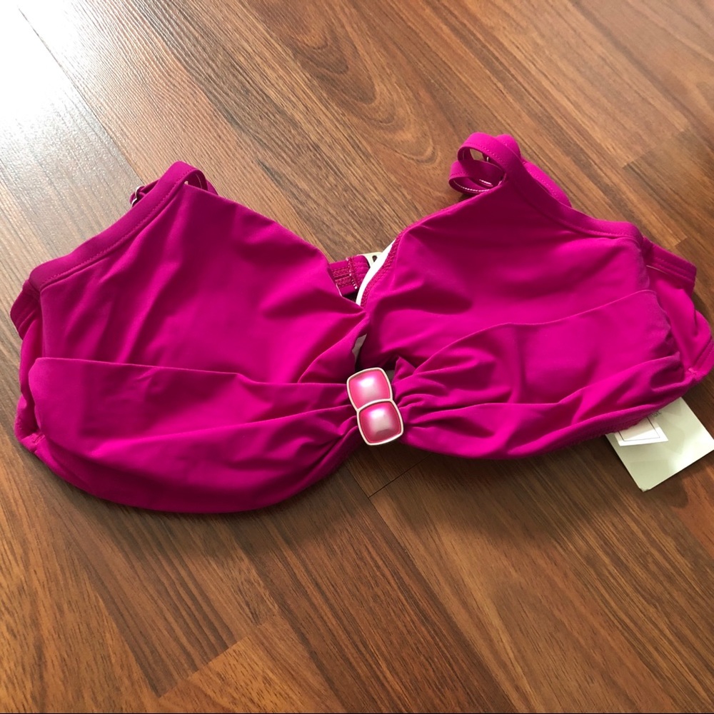2Bamboo Underwire Bikini Swim Swimsuit Top L XL Pink